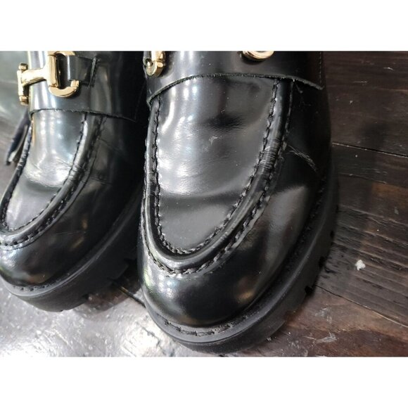 Steve Madden Lando-F Black Patent Leather Faux Fur Lined Loafer/Sz. 7.5M - Picture 10 of 10